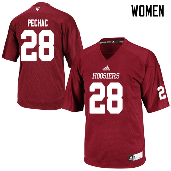 Women #28 Kristian Pechac Indiana Hoosiers College Football Jerseys Sale-Crimson